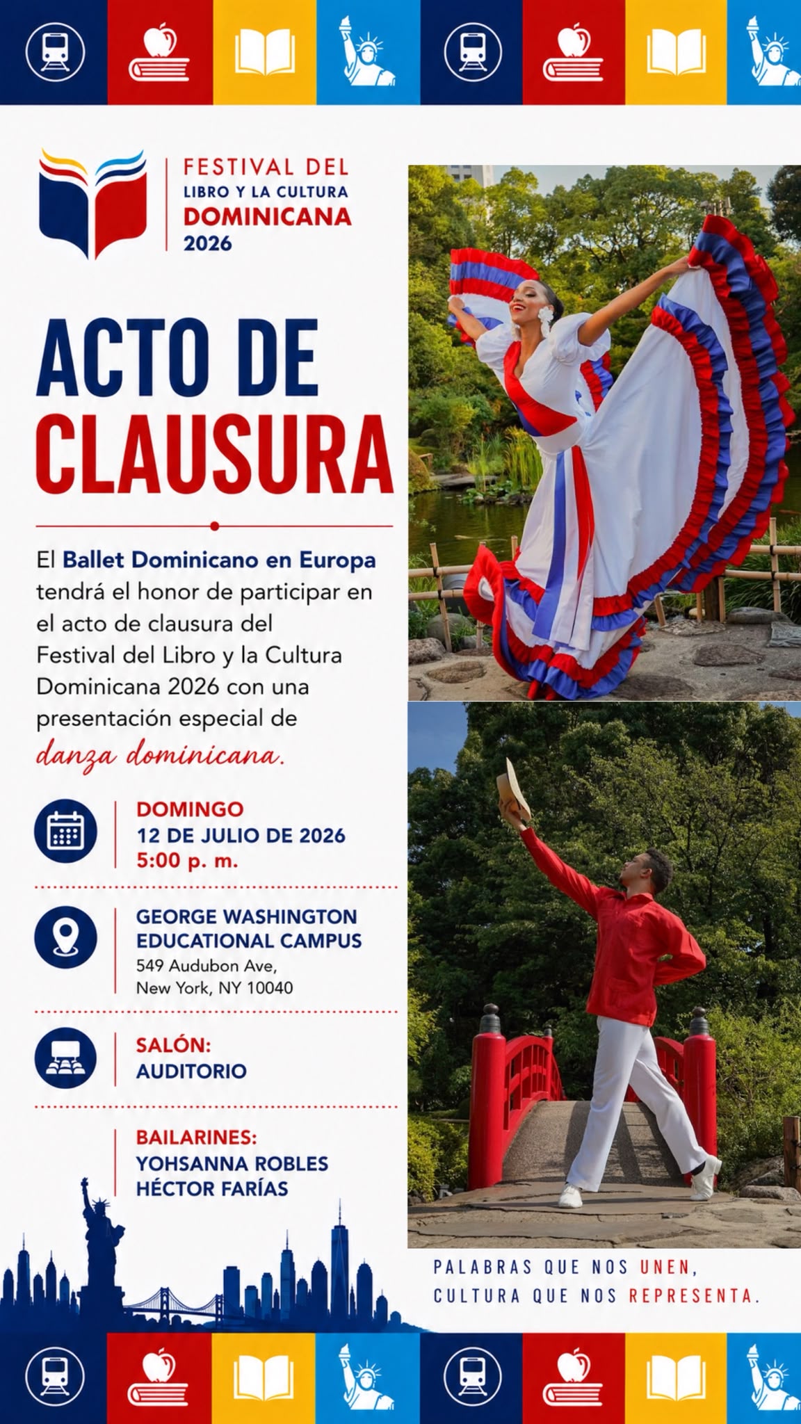 Les invitamos a acompaƱarnos en el Acto de Clausura del Festival del Libro y la Cultura Dominicana 2026.