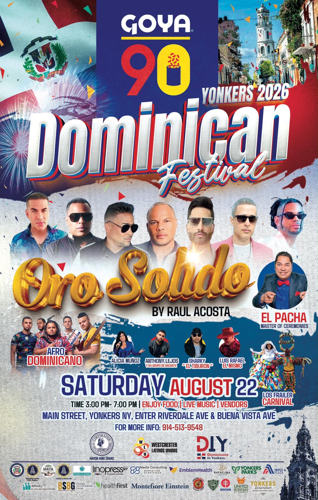 EL ALCALDE MIKE SPANO, DOMINICANOS EN YONKERS Y WESTCHESTER LATINOS UNIDOS ANUNCIARÁN EL FESTIVAL DOMINICANO 2026